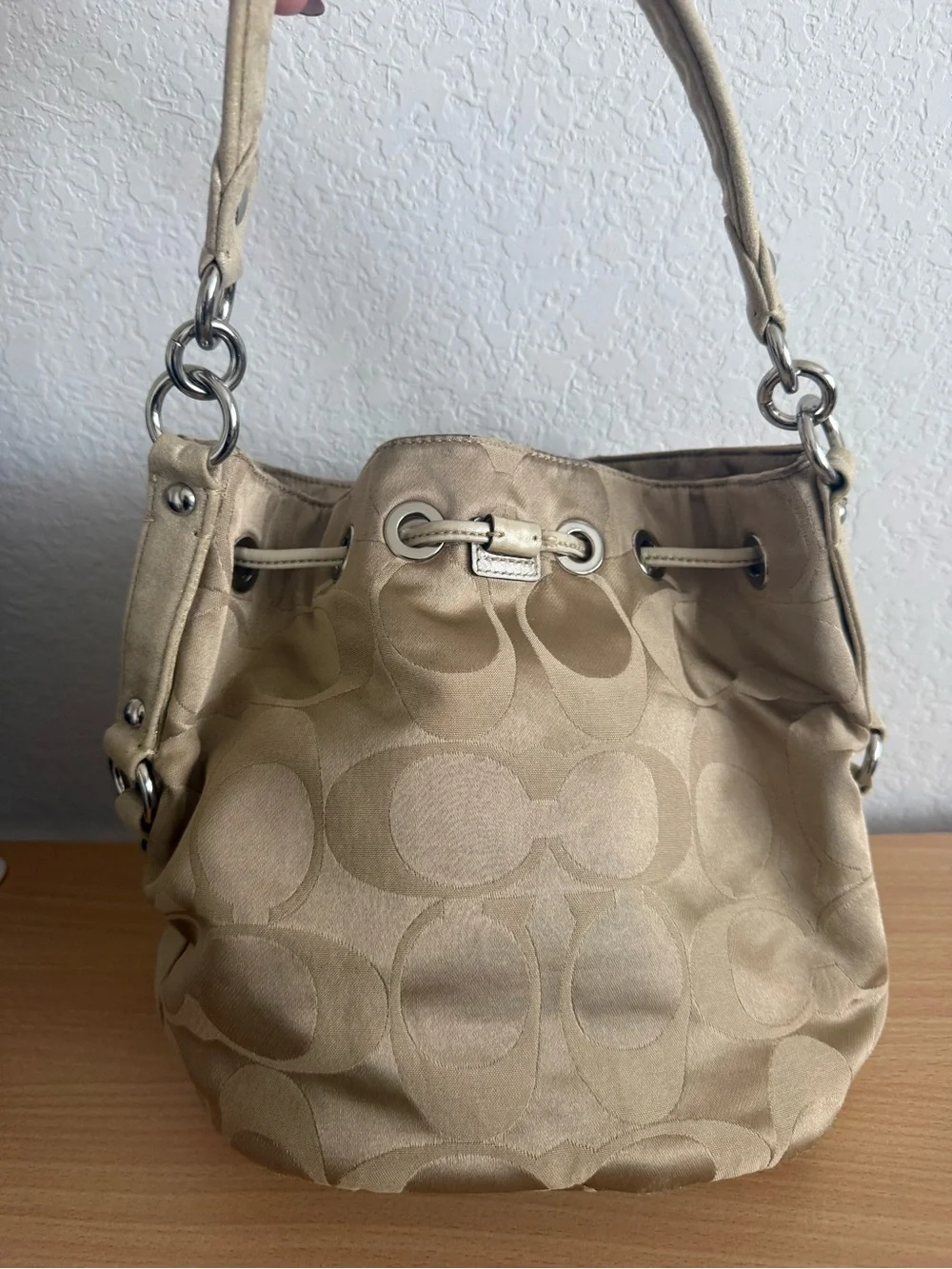 Coach Poppy Tan Bucket Bag